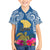 Hawaii Lanai Island Family Matching Long Sleeve Bodycon Dress and Hawaiian Shirt Hibiscus Turle and Map with Polynesian Spiral LT03 Son's Shirt Blue - Polynesian Pride