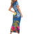 Hawaii Lanai Island Family Matching Short Sleeve Bodycon Dress and Hawaiian Shirt Hibiscus Turle and Map with Polynesian Spiral LT03 - Polynesian Pride