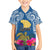 Hawaii Lanai Island Family Matching Puletasi Dress and Hawaiian Shirt Hibiscus Turle and Map with Polynesian Spiral LT03 Son's Shirt Blue - Polynesian Pride