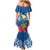 Hawaii Lanai Island Mermaid Dress Hibiscus Turle and Map with Polynesian Spiral LT03 - Polynesian Pride