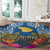 Hawaii Lanai Island Round Carpet Hibiscus Turle and Map with Polynesian Spiral LT03 - Polynesian Pride