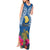 Hawaii Lanai Island Tank Maxi Dress Hibiscus Turle and Map with Polynesian Spiral LT03 - Polynesian Pride