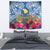 Hawaii Lanai Island Tapestry Hibiscus Turle and Map with Polynesian Spiral LT03 - Polynesian Pride