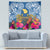 Hawaii Lanai Island Tapestry Hibiscus Turle and Map with Polynesian Spiral LT03 - Polynesian Pride