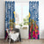 Hawaii Lanai Island Window Curtain Hibiscus Turle and Map with Polynesian Spiral LT03 - Polynesian Pride