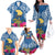 Custom Hawaii Lanai Island Family Matching Off Shoulder Long Sleeve Dress and Hawaiian Shirt Hibiscus Turle and Map with Polynesian Spiral LT03 - Polynesian Pride