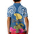 Custom Hawaii Lanai Island Kid Polo Shirt Hibiscus Turle and Map with Polynesian Spiral LT03 - Polynesian Pride