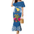 Custom Hawaii Lanai Island Mermaid Dress Hibiscus Turle and Map with Polynesian Spiral LT03 Women Blue - Polynesian Pride