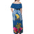 Custom Hawaii Lanai Island Off Shoulder Maxi Dress Hibiscus Turle and Map with Polynesian Spiral LT03 - Polynesian Pride