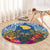 Custom Hawaii Lanai Island Round Carpet Hibiscus Turle and Map with Polynesian Spiral LT03 - Polynesian Pride