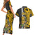 Hawaii Lanai Island Couples Matching Short Sleeve Bodycon Dress and Hawaiian Shirt Hawaiian Warrior and Kakau Symbols Abstract Tattoo LT03 - Polynesian Pride