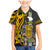 Hawaii Lanai Island Family Matching Mermaid Dress and Hawaiian Shirt Hawaiian Warrior and Kakau Symbols Abstract Tattoo LT03 Son's Shirt Yellow - Polynesian Pride