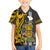 Hawaii Lanai Island Family Matching Puletasi Dress and Hawaiian Shirt Hawaiian Warrior and Kakau Symbols Abstract Tattoo LT03 Son's Shirt Yellow - Polynesian Pride