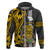 Hawaii Lanai Island Hoodie Hawaiian Warrior and Kakau Symbols Abstract Tattoo LT03 Zip Hoodie Yellow - Polynesian Pride