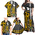 Custom Hawaii Lanai Island Family Matching Off Shoulder Maxi Dress and Hawaiian Shirt Hawaiian Warrior and Kakau Symbols Abstract Tattoo LT03 - Polynesian Pride