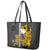 Custom Hawaii Lanai Island Leather Tote Bag Hawaiian Warrior and Kakau Symbols Abstract Tattoo LT03 - Polynesian Pride