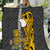 Custom Hawaii Lanai Island Quilt Hawaiian Warrior and Kakau Symbols Abstract Tattoo LT03 Yellow - Polynesian Pride