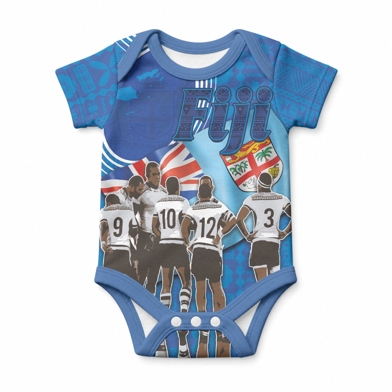 Fiji Rugby Sevens Baby Onesie Commemorate Gold Medal - Rio de Janeiro 2016 LT03 Blue - Polynesian Pride