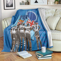 Fiji Rugby Sevens Blanket Commemorate Gold Medal - Rio de Janeiro 2016 LT03 Blue - Polynesian Pride