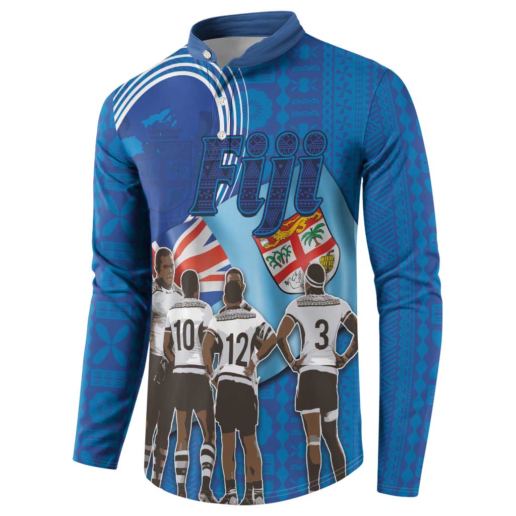 Fiji Rugby Sevens Button Sweatshirt Commemorate Gold Medal - Rio de Janeiro 2016 LT03 - Polynesian Pride