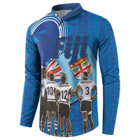 Fiji Rugby Sevens Button Sweatshirt Commemorate Gold Medal - Rio de Janeiro 2016 LT03 - Polynesian Pride