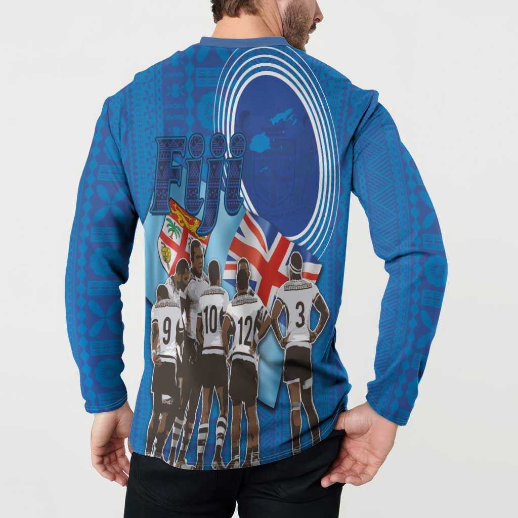 Fiji Rugby Sevens Button Sweatshirt Commemorate Gold Medal - Rio de Janeiro 2016 LT03 - Polynesian Pride