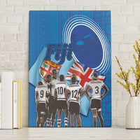 Fiji Rugby Sevens Canvas Wall Art Commemorate Gold Medal - Rio de Janeiro 2016 LT03 Without Frame Blue - Polynesian Pride