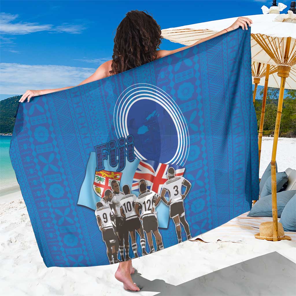 Fiji Rugby Sevens Sarong Commemorate Gold Medal - Rio de Janeiro 2016 LT03 One Size 44 x 66 inches Blue - Polynesian Pride