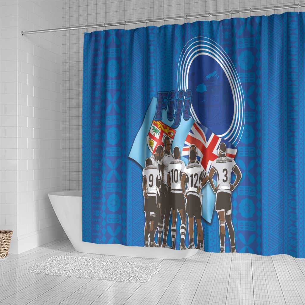 Fiji Rugby Sevens Shower Curtain Commemorate Gold Medal - Rio de Janeiro 2016 LT03 - Polynesian Pride