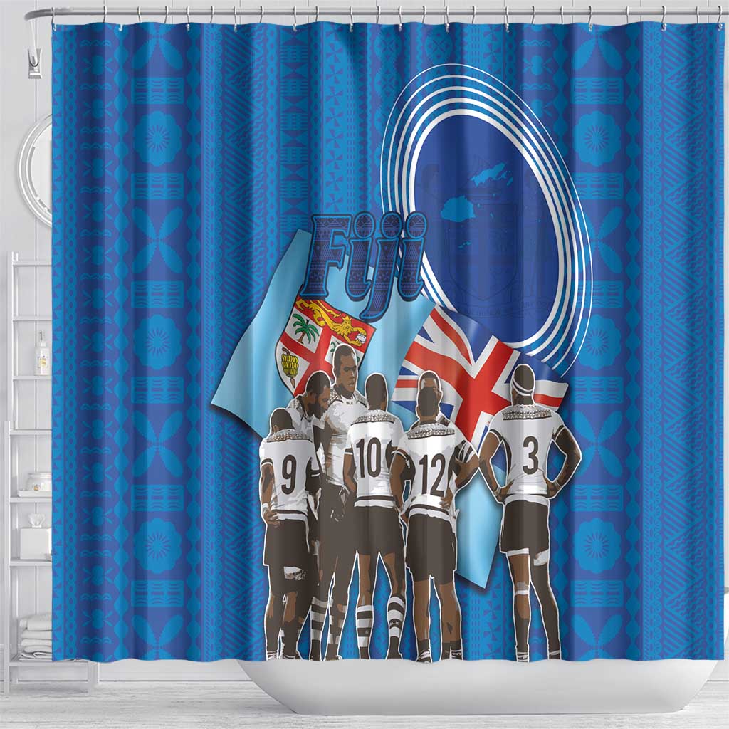 Fiji Rugby Sevens Shower Curtain Commemorate Gold Medal - Rio de Janeiro 2016 LT03 - Polynesian Pride