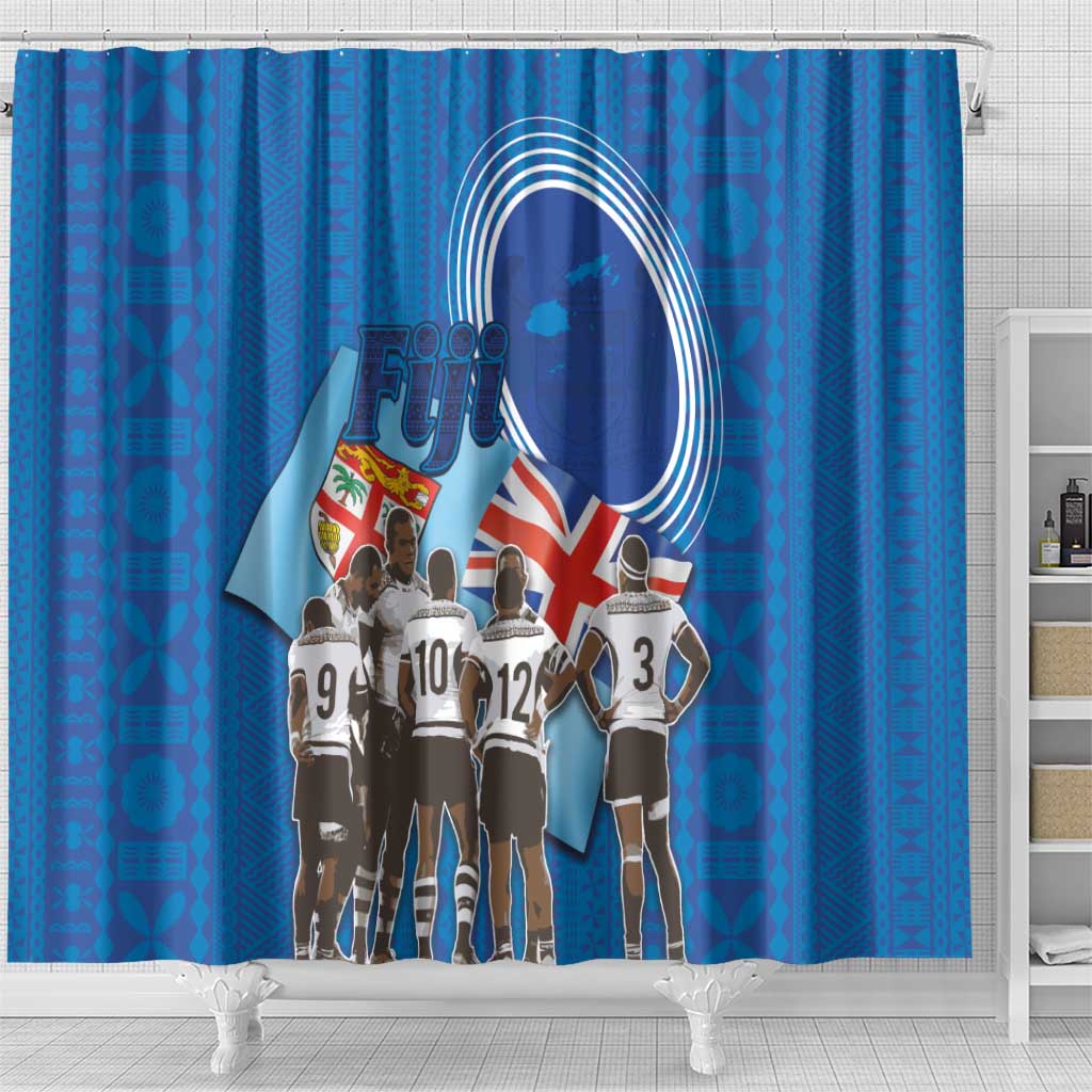 Fiji Rugby Sevens Shower Curtain Commemorate Gold Medal - Rio de Janeiro 2016 LT03 - Polynesian Pride