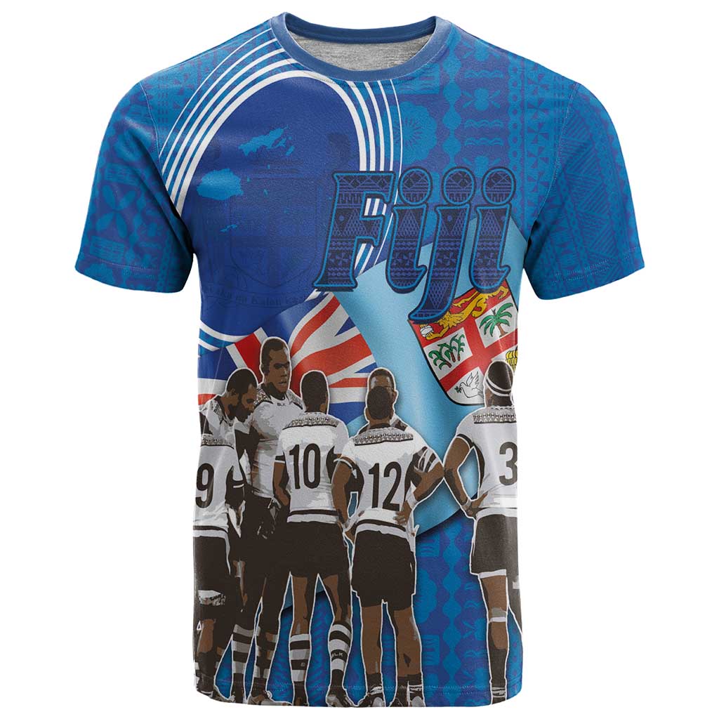 Fiji Rugby Sevens T Shirt Commemorate Gold Medal - Rio de Janeiro 2016 LT03 Blue - Polynesian Pride
