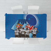 Fiji Rugby Sevens Tablecloth Commemorate Gold Medal - Rio de Janeiro 2016 LT03 Blue - Polynesian Pride