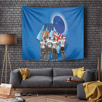 Fiji Rugby Sevens Tapestry Commemorate Gold Medal - Rio de Janeiro 2016 LT03 Blue - Polynesian Pride