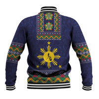 Philippines Merry Christmas Baseball Jacket Maligayang Pasko with Parol and Xmas Pattern Barong Style LT03 - Polynesian Pride