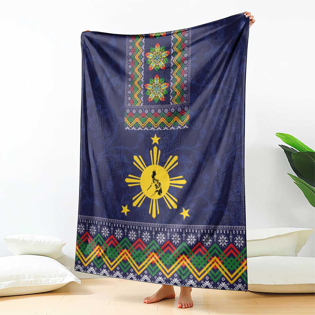 Philippines Merry Christmas Blanket Maligayang Pasko with Parol and Xmas Pattern Barong Style LT03 - Polynesian Pride