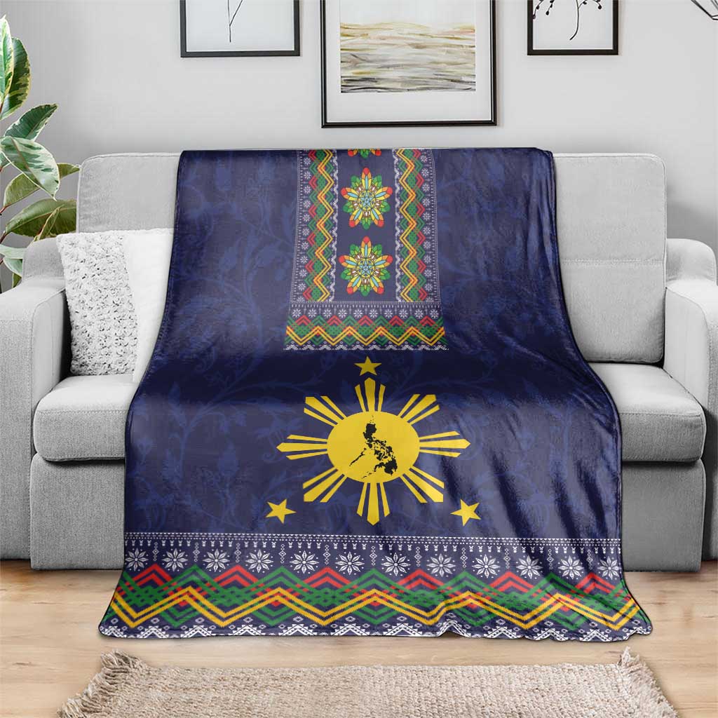 Philippines Merry Christmas Blanket Maligayang Pasko with Parol and Xmas Pattern Barong Style LT03 - Polynesian Pride