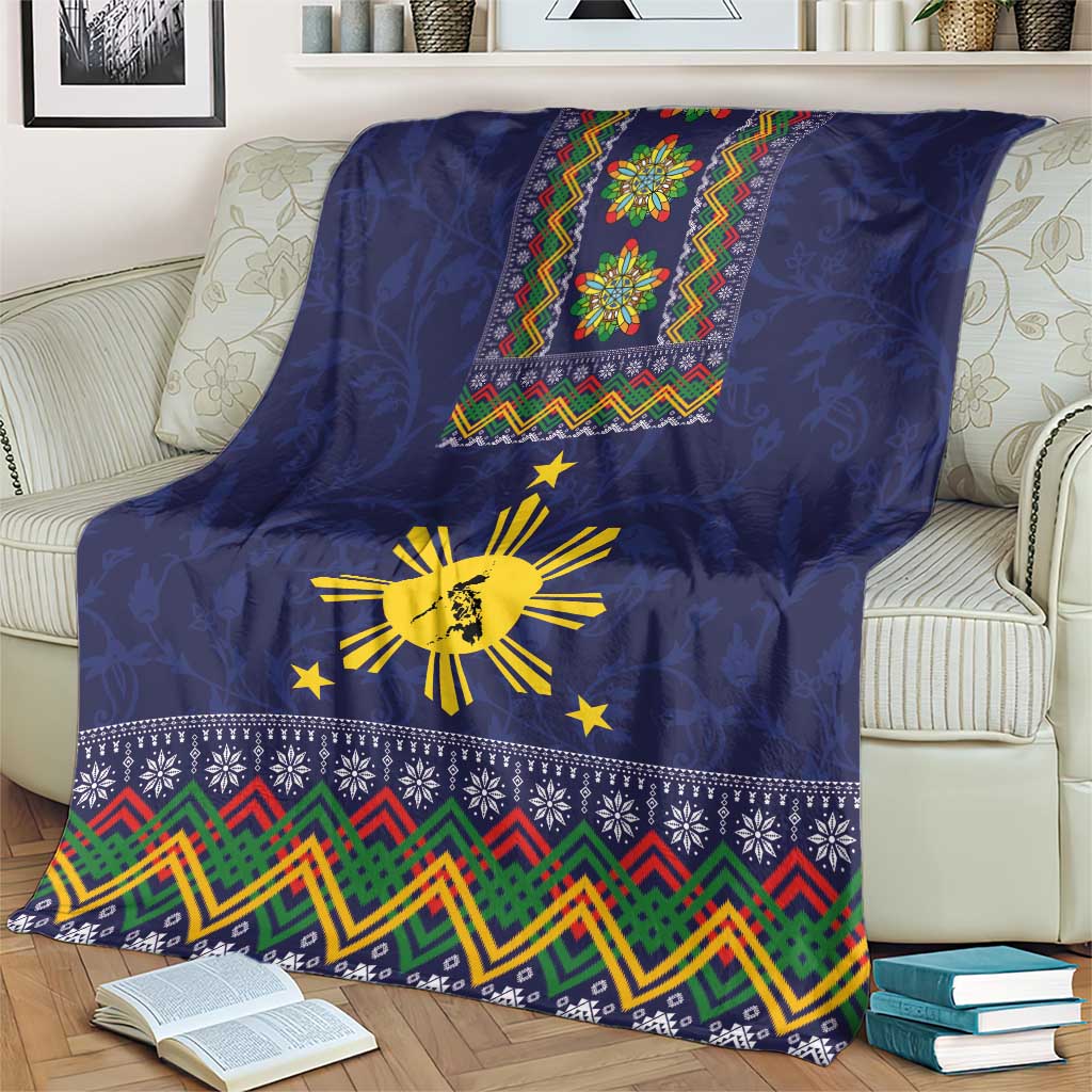Philippines Merry Christmas Blanket Maligayang Pasko with Parol and Xmas Pattern Barong Style LT03 - Polynesian Pride