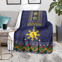 Philippines Merry Christmas Blanket Maligayang Pasko with Parol and Xmas Pattern Barong Style LT03 - Polynesian Pride