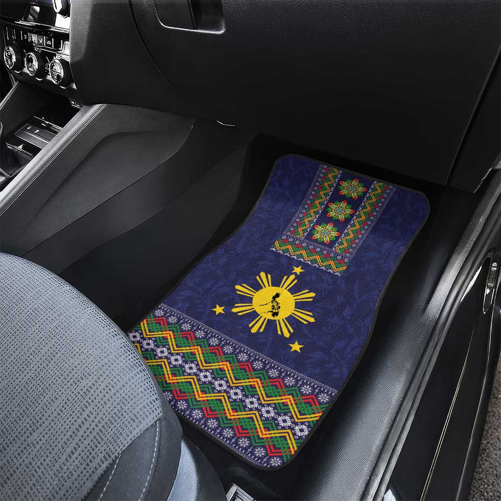 Philippines Merry Christmas Car Mats Maligayang Pasko with Parol and Xmas Pattern Barong Style LT03 - Polynesian Pride