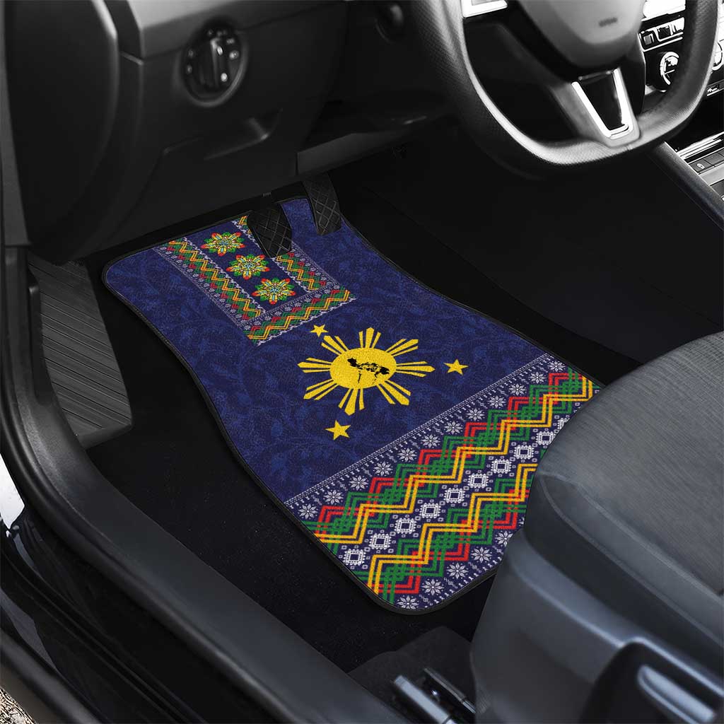Philippines Merry Christmas Car Mats Maligayang Pasko with Parol and Xmas Pattern Barong Style LT03 - Polynesian Pride
