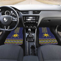 Philippines Merry Christmas Car Mats Maligayang Pasko with Parol and Xmas Pattern Barong Style LT03 Set 2pcs - Front Blue - Polynesian Pride
