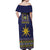 Philippines Merry Christmas Off Shoulder Maxi Dress Maligayang Pasko with Parol and Xmas Pattern Barong Style