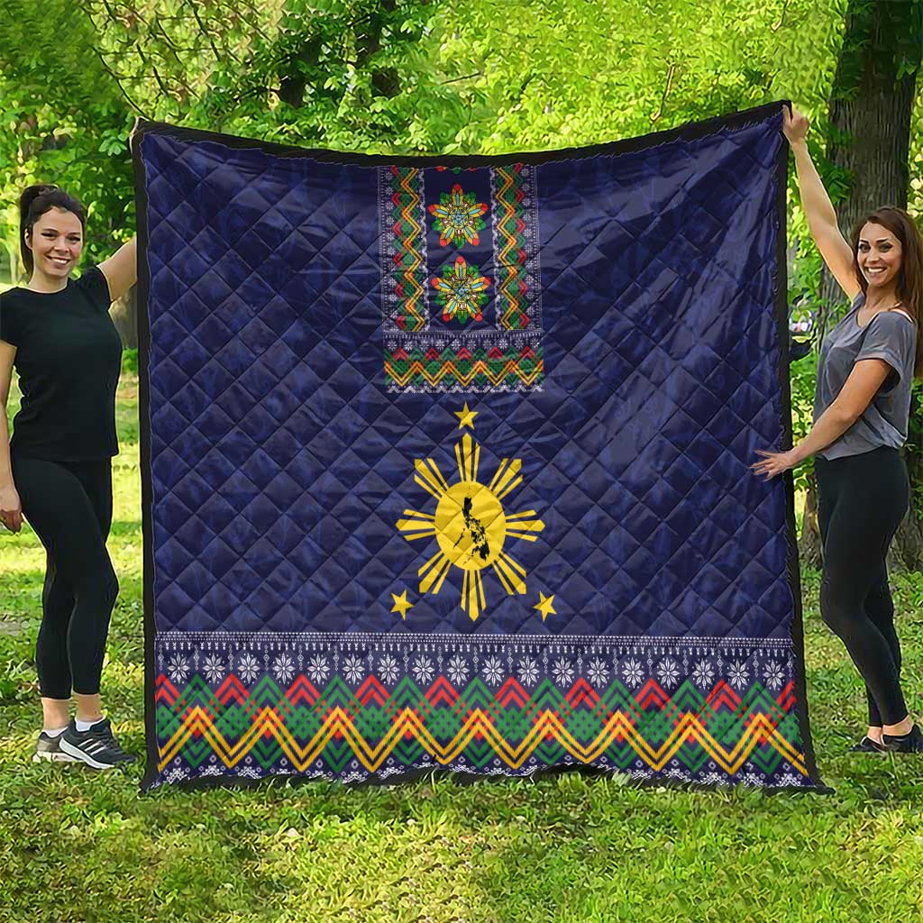 Philippines Merry Christmas Quilt Maligayang Pasko with Parol and Xmas Pattern Barong Style LT03 - Polynesian Pride
