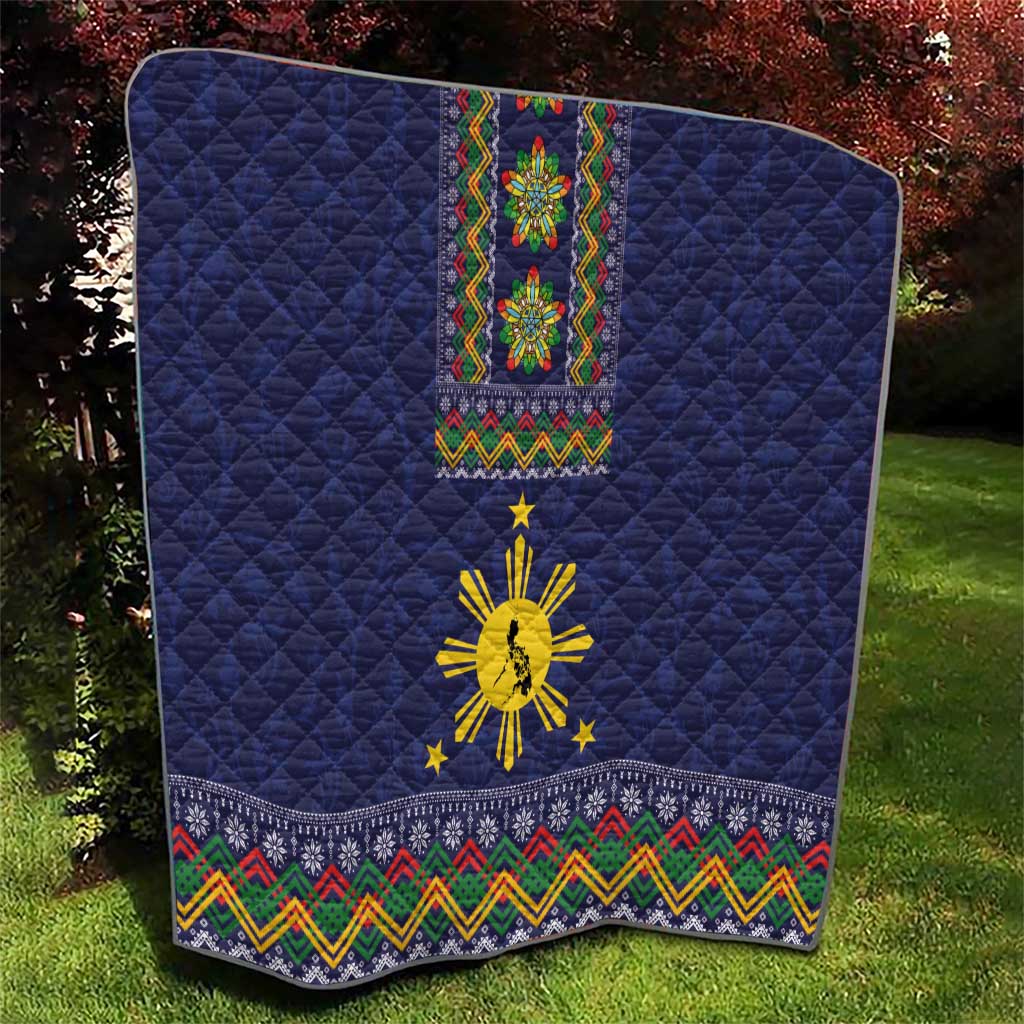 Philippines Merry Christmas Quilt Maligayang Pasko with Parol and Xmas Pattern Barong Style LT03 - Polynesian Pride