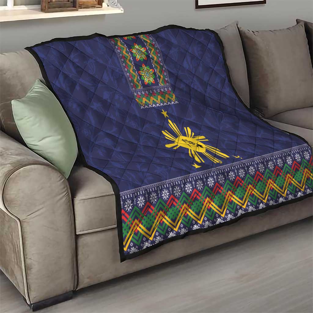 Philippines Merry Christmas Quilt Maligayang Pasko with Parol and Xmas Pattern Barong Style LT03 - Polynesian Pride