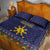 Philippines Merry Christmas Quilt Bed Set Maligayang Pasko with Parol and Xmas Pattern Barong Style