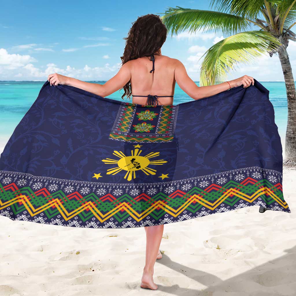 Philippines Merry Christmas Sarong Maligayang Pasko with Parol and Xmas Pattern Barong Style LT03 - Polynesian Pride