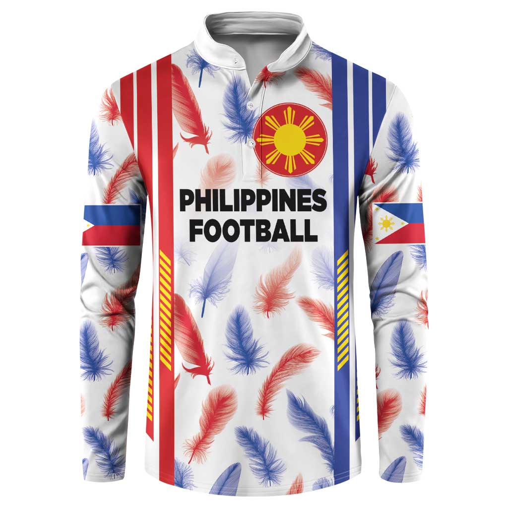 Custom Philippines Champions Football Jersey Button Sweatshirt LT03 White - Polynesian Pride
