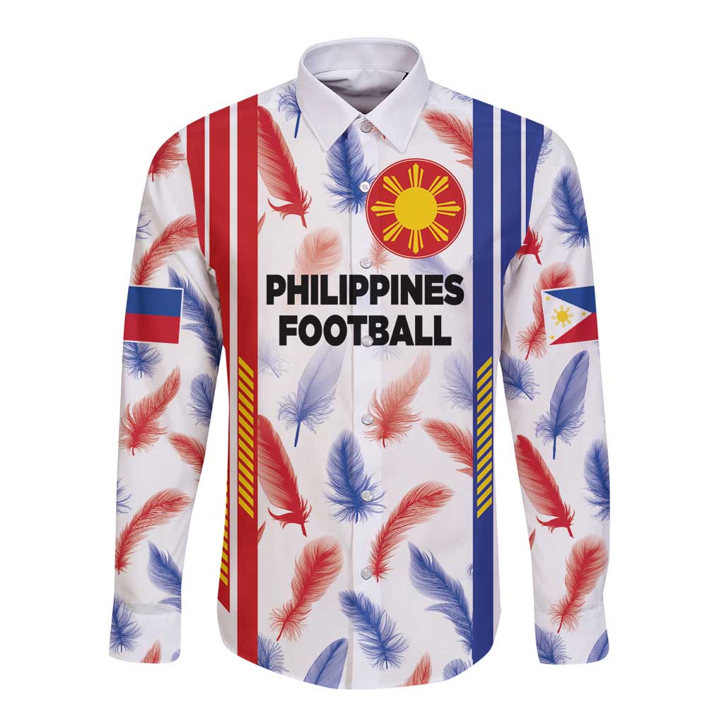 Custom Philippines Champions Football Jersey Long Sleeve Button Shirt LT03 Unisex White - Polynesian Pride